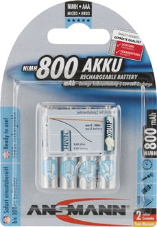 Akkuzelle maxE 1 2 V 800 mAh R03-AAA-Micro HR03 4 4St./Blister ANSMANN