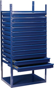 Schubladenelement LOGS 90 H1160xB540xT390mm 12 Schubl.blau RAL 5022 LOGS