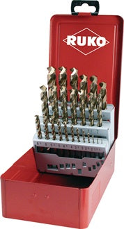 Spiralbohrersatz DIN 338 D.1-13x0 5mm HSS-Co5 Gold/schwarzoxidiert