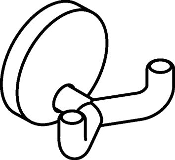 Doppelhaken 477.90B025 dop.A.43 5mm PA 98 signalweiß ma D.50mm HEWI