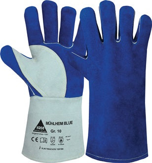 Schweißerhandschuhe Mühlheim Blue Gr.9 blau/grau Rindspaltleder