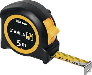 Taschenrollbandmaß BM 100 L.5m B.19mm mm/mm EG II ABS/TPE 1000er-Skala STABILA
