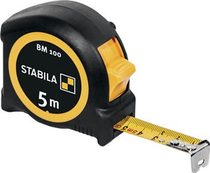 Taschenrollbandmaß BM 100 L.5m B.19mm mm/mm EG II ABS/TPE Metall-Clip STABILA