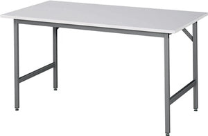Arbeitstisch B1500xT800xH800-850mm Arbeitsplatte Melamin Gestell anthr.-metallic
