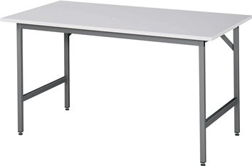 Arbeitstisch B1500xT800xH800-850mm Arbeitsplatte Melamin Gestell anthr.-metallic