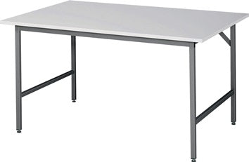 Arbeitstisch B1500xT1000xH800-850mm Arbeitsplatte Melamin Gestell anthr-metallic