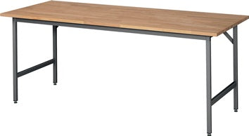 Arbeitstisch B2000xT800xH800-850mm Arbeitsplatte Buche Gestell anthr.-metallic
