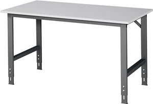 Werktisch B1500xT800xH760-1080mm Arbeitsplatte Melamin Gestell anthrazit
