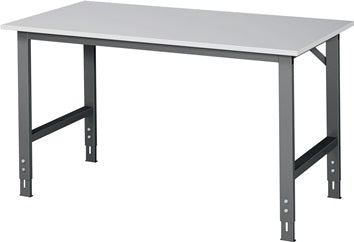 Werktisch B1500xT800xH760-1080mm Arbeitsplatte Melamin Gestell anthrazit