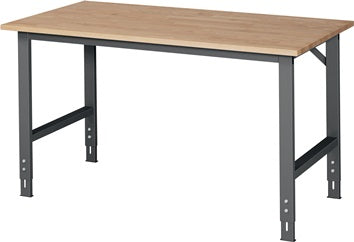 Werktisch B1500xT800xH760-1080mm Arbeitsplatte Buche Gestell anth.RAU