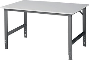 Werktisch B1500xT1000xH760-1080mm Arbeitsplatte Melamin Gestell anthrazit