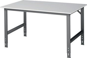 Werktisch B1500xT1000xH760-1080mm Arbeitsplatte Melamin Gestell anthrazit