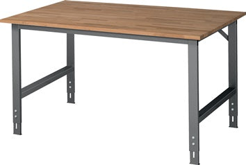 Werktisch B1500xT1000xH760-1080mm Arbeitsplatte Buche Gestell anth.RAU