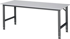 Werktisch B2000xT800xH760-1080mm Arbeitsplatte Melamin Gestell anthrazit