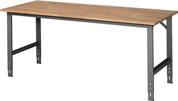 Werktisch B2000xT800xH760-1080mm Arbeitsplatte Buche Gestell anth.RAU
