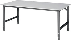 Werktisch B2000xT1000xH760-1080mm Arbeitsplatte Melamin Gestell anthrazit