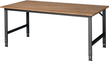 Werktisch B2000xT1000xH760-1080mm Arbeitsplatte Buche Gestell anth.RAU