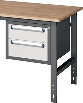 Unterbauschrank H395xB490xT600mm anthrazitmetallic/grau 2 Schubl.Einfachauszug