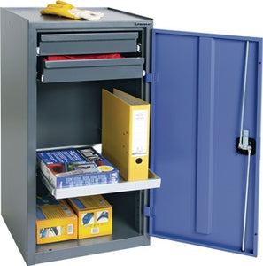 Werkzeug-/Beistellschrank H1000xB500xT500mm 2 Schubl. 1 BD grau/blau NCS PROMAT
