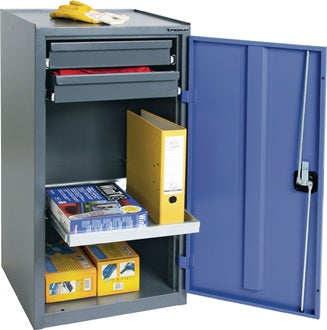 Werkzeug-/Beistellschrank H1000xB500xT500mm 2 Schubl. 1 BD grau/blau NCS PROMAT