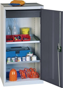 Werkzeug-/Beistellschrank H1000xB500xT500mm 1Schubl. 2BD lichtgrau/anthrazitgrau