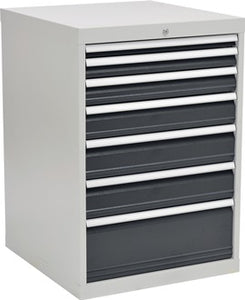 Schubladenschrank H1019xB705xT736mm lichtgrau/grau 7 Schubl.Vollauszug