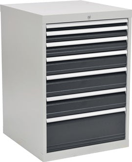 Schubladenschrank H1019xB705xT736mm lichtgrau/grau 7 Schubl.Vollauszug