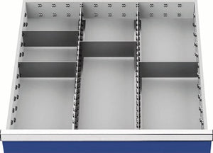 Schubladenunterteilungsmaterial Front-H.200mm 2 Längs-/4 Querteiler