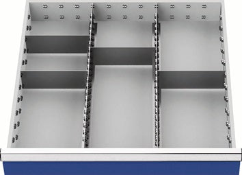 Schubladenunterteilungsmaterial Front-H.200mm 2 Längs-/4 Querteiler