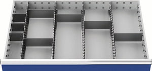 Schubladenunterteilungsmaterial Front-H.200mm 4 Längs-/8 Querteiler