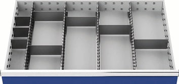 Schubladenunterteilungsmaterial Front-H.150mm 4 Längs-/8 Querteiler