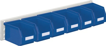 Sichtlagerkastenset H140xB920xT250mm Stahlblech/Polyethylen Ku.blau 6xGr.6