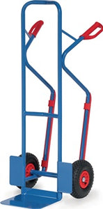 Stapelkarre H.1300mm Schaufel-L250xB320mm Luft-Bereifung Trgf.300kg blau FETRA