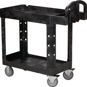 Tischwagen 2 Ladeflächen L770xB420mm schwarz Trgf.226kg Holme/Ladefläche PP