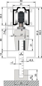 Abdeckkappenpaar Alu.VA Eff.elox.beids.B.53mm H.91 5mm HELM