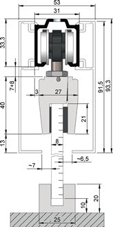 Abdeckkappenpaar Alu.VA Eff.elox.beids.B.53mm H.91 5mm HELM