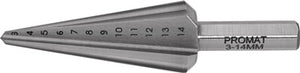 Blechschälbohrer Bohrber.3-14mm HSS-Co Gesamt-L.58mm Z.2 PROMAT