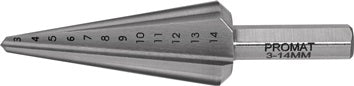 Blechschälbohrer Bohrber.3-14mm HSS-Co Gesamt-L.58mm Z.2 PROMAT