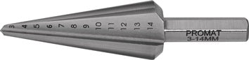 Blechschälbohrer Bohrber.3-14mm HSS Gesamt-L.58mm Z.2 PROMAT