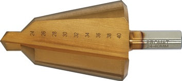 Blechschälbohrer Bohrber.24-40mm HSS TiN Gesamt-L.89mm Z.2 PROMAT