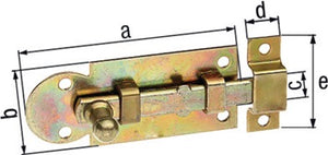 Fensterriegel L.100mm B.30mm Form ger. STA galv. gelb verz. Ausschub 29mm GAH