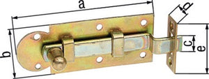 Fensterriegel L.80mm B.30mm Form gekr. STA galv. gelb verz. Ausschub 12mm GAH