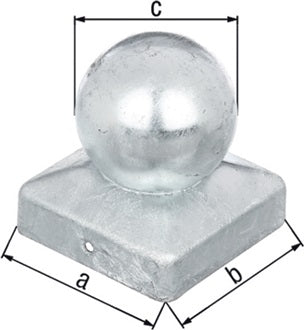 Pfostenkappe 90x90mm D.80mm eck.m.Kugelkopf ma GAH