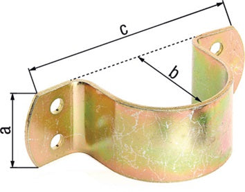 R.schelle L133xB40xH55mmStahl galv.gelb verz.f.Rohre 57mm 2 1/4” GAH