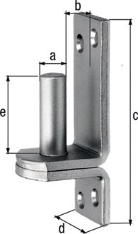 Kloben auf Platte 16x13mm VA GAH