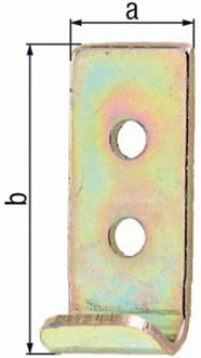 Schließhaken f.Kistenverschlüsse L.34 B.25 S.2mm STA galv.gelb verz.ger.GAH