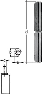 Profilrolle Band-L.60mm STA blk Stift-Ø 6mm GAH