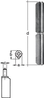 Profilrolle Band-L.60mm STA blk Stift-Ø 6mm GAH