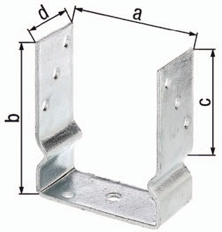 U-Pfostenträger ETA-10/0210 101x150x100x60mm TZN z.Aufschr.GAH