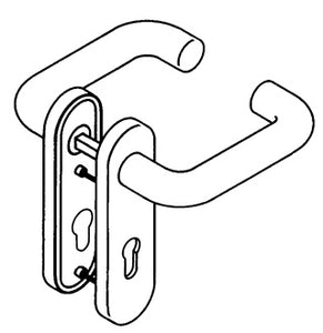 Kurzschildgarnitur 111R01.110 97 Ku.97 BB rd Drückergrt.HEWI